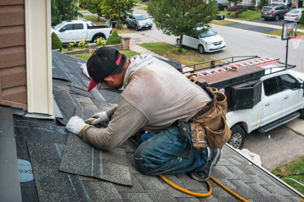 Professional Gutter Repair And Installation technician working in Olga, FL